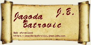 Jagoda Batrović vizit kartica